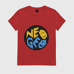 Футболка хлопковая женская Neo geo logo, цвет: красный