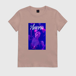 Футболка хлопковая женская Anora, цвет: пыльно-розовый