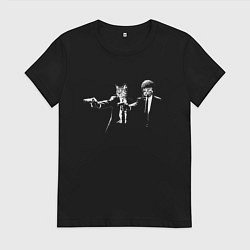 Футболка хлопковая женская Кримяунальное чтиво, цвет: черный