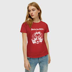 Футболка хлопковая женская Depeche Mode rock dog, цвет: красный — фото 2