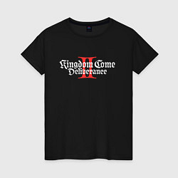 Футболка хлопковая женская Kingdom Come Deliverance 2, цвет: черный