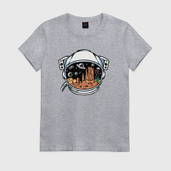 Футболка хлопковая женская Космическая пустыня, цвет: меланж