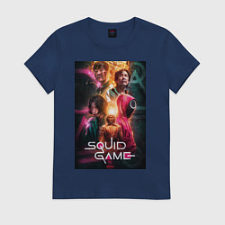 Футболка хлопковая женская Игра в кальмара 1 2021, цвет: тёмно-синий