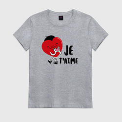 Футболка хлопковая женская Je taime, цвет: меланж