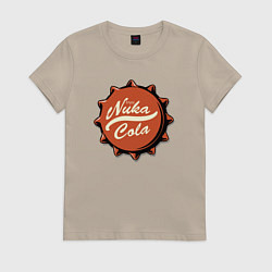 Футболка хлопковая женская Fallout - Nuka Cola stopper, цвет: миндальный