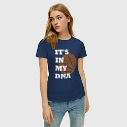 Футболка хлопковая женская Баскетбольный ДНК, цвет: тёмно-синий — фото 2