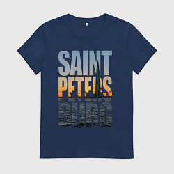 Футболка хлопковая женская Санкт-Петербург Лахта центр, цвет: тёмно-синий