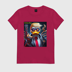 Футболка хлопковая женская Donald Trump is the duck of peace - joke, цвет: маджента