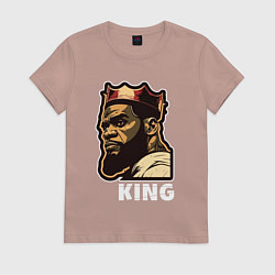 Футболка хлопковая женская Король Леброн Джеймс, цвет: пыльно-розовый