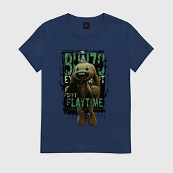 Футболка хлопковая женская Кролик Бонзо из Poppy Playtime, цвет: тёмно-синий