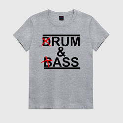 Футболка хлопковая женская Drum and bass color, цвет: меланж