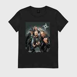 Футболка хлопковая женская Metallica cool dudes - thrash metal, цвет: черный