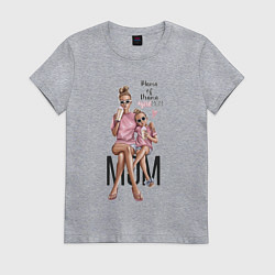 Футболка хлопковая женская Mama of drama, цвет: меланж
