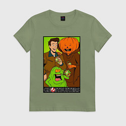Женская футболка Ghostbuster - Peter Slimer Pumpkinhead