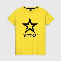 Футболка хлопковая женская Victoria - star, цвет: желтый