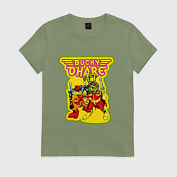 Футболка хлопковая женская Bucky ohare, цвет: авокадо