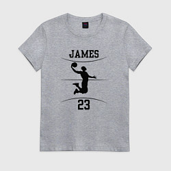 Футболка хлопковая женская James 23, цвет: меланж