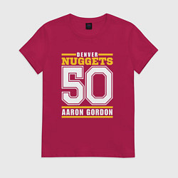 Футболка хлопковая женская Denver - Aaron Gordon, цвет: маджента