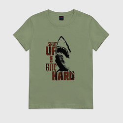 Футболка хлопковая женская Shark threshold, цвет: авокадо