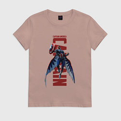Футболка хлопковая женская Капитан Америка: Новый мир, цвет: пыльно-розовый