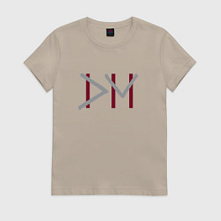 Футболка хлопковая женская Depeche Mode - videos logo, цвет: миндальный