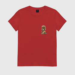 Футболка хлопковая женская Обезьянка, цвет: красный