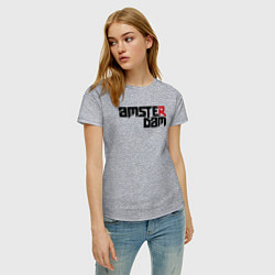 Футболка хлопковая женская Amsterdam city, цвет: меланж — фото 2