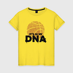 Футболка хлопковая женская ДНК баскетбола, цвет: желтый