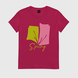Футболка хлопковая женская Spring, цвет: маджента