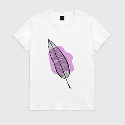 Женская футболка Контуры листа на сливовом