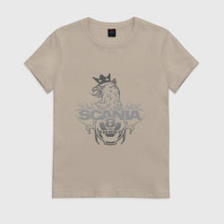 Футболка хлопковая женская Scania super, цвет: миндальный