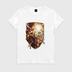 Футболка хлопковая женская Order of the Sanctified Shield Warhammer, цвет: белый