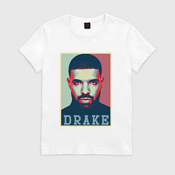 Футболка хлопковая женская Drake, цвет: белый