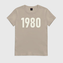 Футболка хлопковая женская Рожден 1980, цвет: миндальный