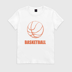 Футболка хлопковая женская Ball basket, цвет: белый