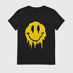 Футболка хлопковая женская Dripping smile, цвет: черный