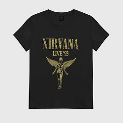 Футболка хлопковая женская Nirvana live 93, цвет: черный