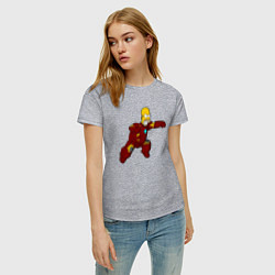 Футболка хлопковая женская Homer ironman, цвет: меланж — фото 2