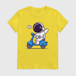 Футболка хлопковая женская Moto spaceman, цвет: желтый