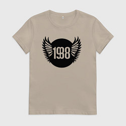 Футболка хлопковая женская Крылатый 1988, цвет: миндальный