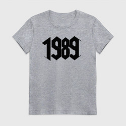 Футболка хлопковая женская 1989 год в стиле ретро, цвет: меланж