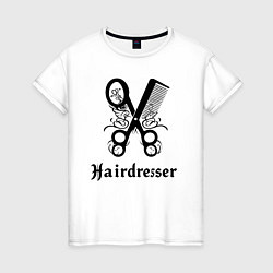 Женская футболка Ножницы-расчестка парикмахера