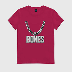 Футболка хлопковая женская Цепь Bones, цвет: маджента