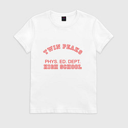 Футболка хлопковая женская Twin Peaks High School, цвет: белый