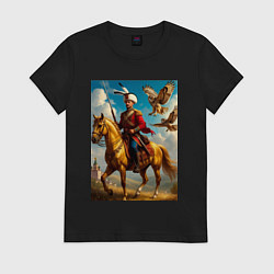 Женская футболка Казак на коне с совами