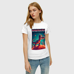 Футболка хлопковая женская Bendersaurus - meme, цвет: белый — фото 2