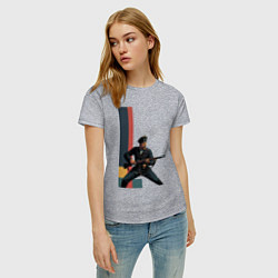 Футболка хлопковая женская Поп-арт, белогвардеец, цвет: меланж — фото 2