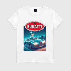 Женская футболка Бендер на Бугатти