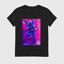 Футболка хлопковая женская Евангелион 00 - Рей, цвет: черный