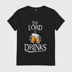 Футболка хлопковая женская The lord of the drinks, цвет: черный